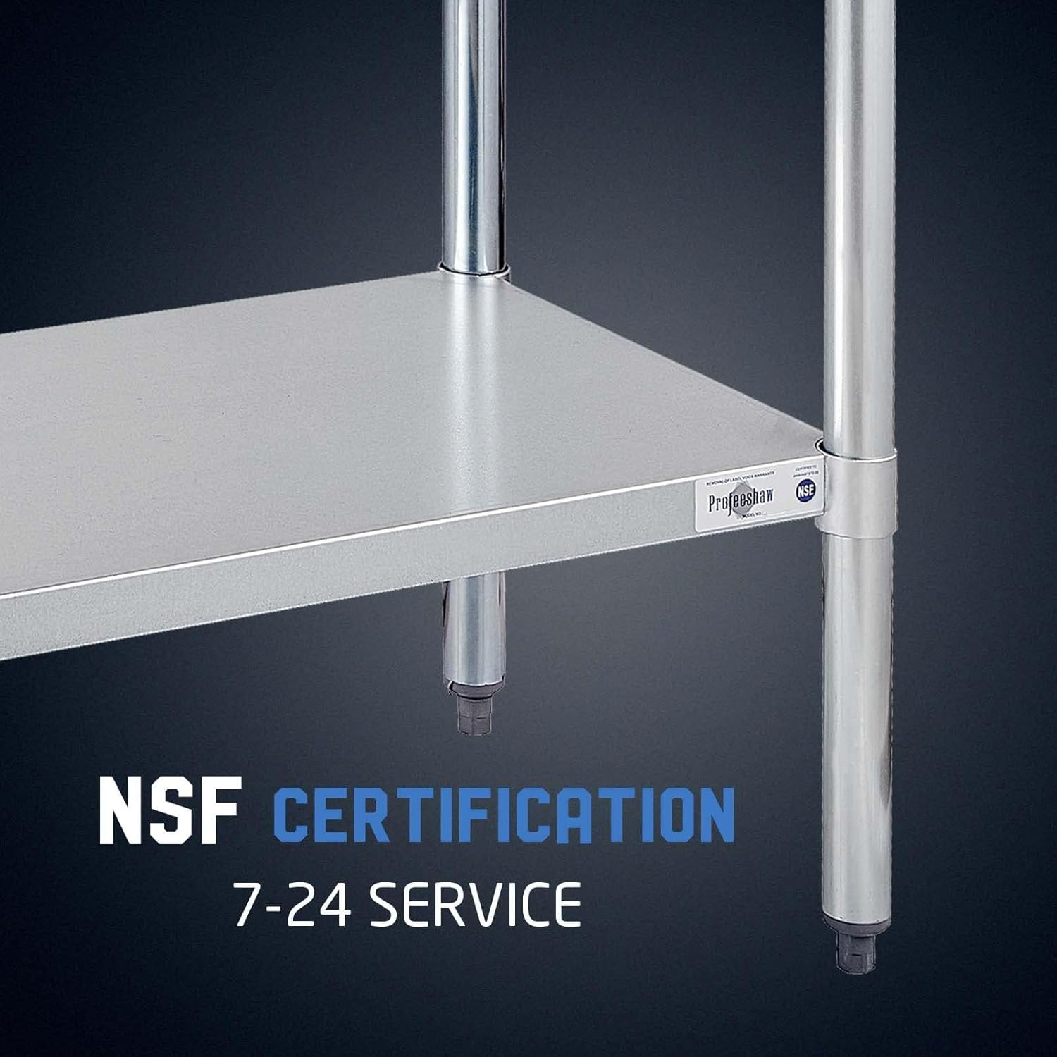 30" Square Satin Stainless Steel Work Table with Undershelf
