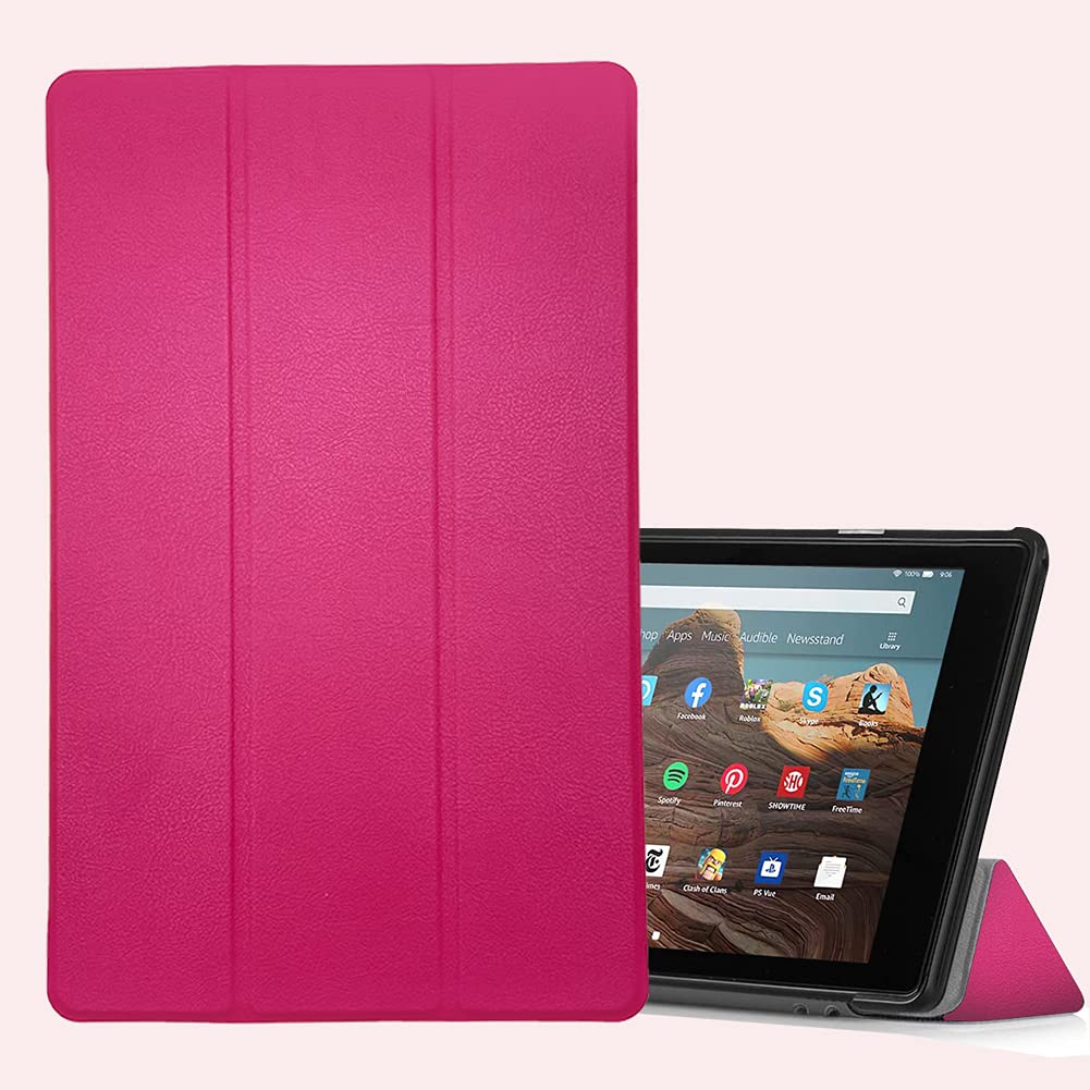 Case for Amazon Fire Hd 10 Tablet (7th & 9th Generation, 2017 & 2019 Release) - Slim Folding Stand Case with Auto Wake / Sleep Not for 2021 Released 11th Generation Fire Hd10(Pink V-image-47