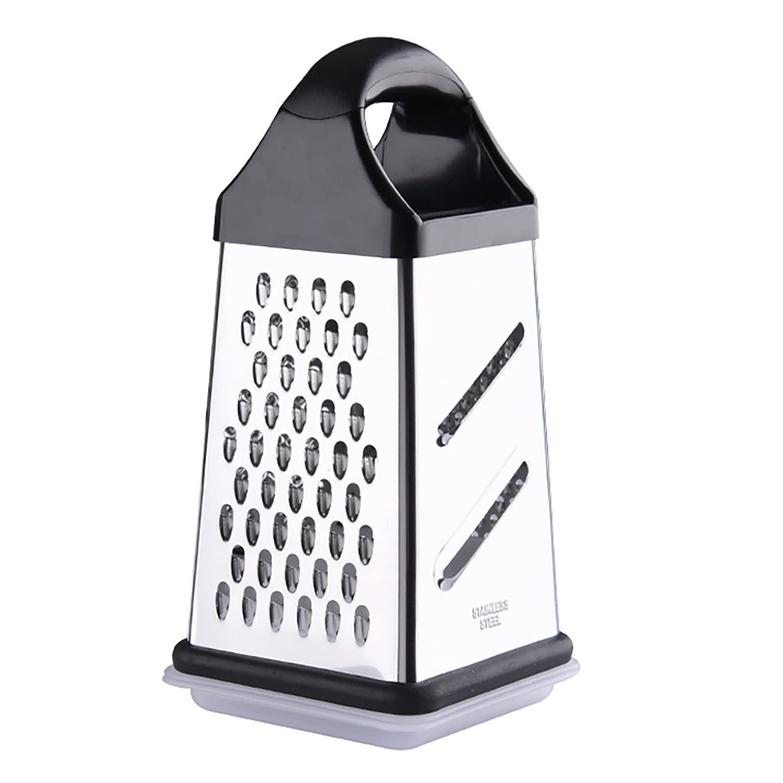 Grattugia per Formaggio, grattugia in Acciaio Inox, grattugie per spezie a 4 Lati con Manico, affetta, sminuzza, grattugia Verdure, Zenzero, Patate, grattugia Portatile per Alimenti, gratt