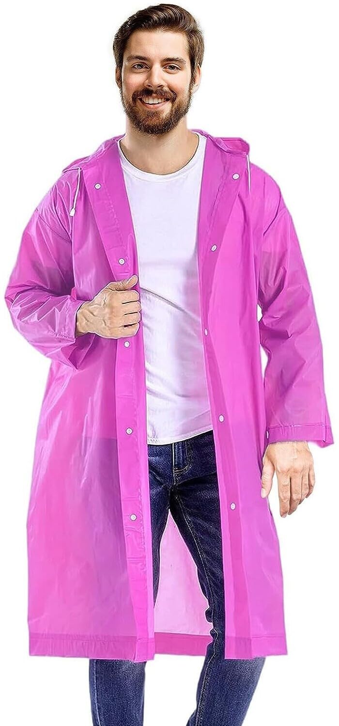 Casual Solid Men Raincoat (Raincoat EVA_LPink M_L)-image-47