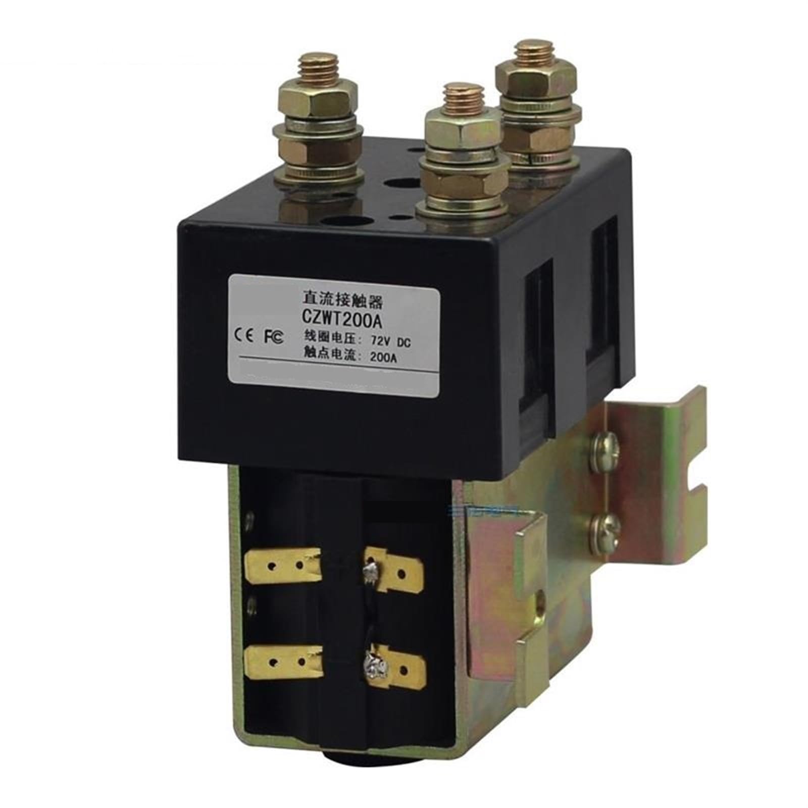 CZWT200A DC182 DC Contactor Relay 12V 24V 36V 48V 60V for Reversing DC Motor 1Pcs(Coli Voltage 60VDC)