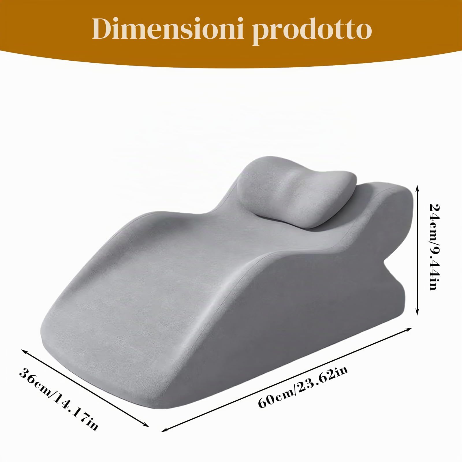 Cuscino venoso per gambe rialzate, cuscino a cuneo per dormire, cuscino gambe in memory foam, cuscino ergonomico comfort per ginocchia, gambe, caviglie, divano, letto (grigio)