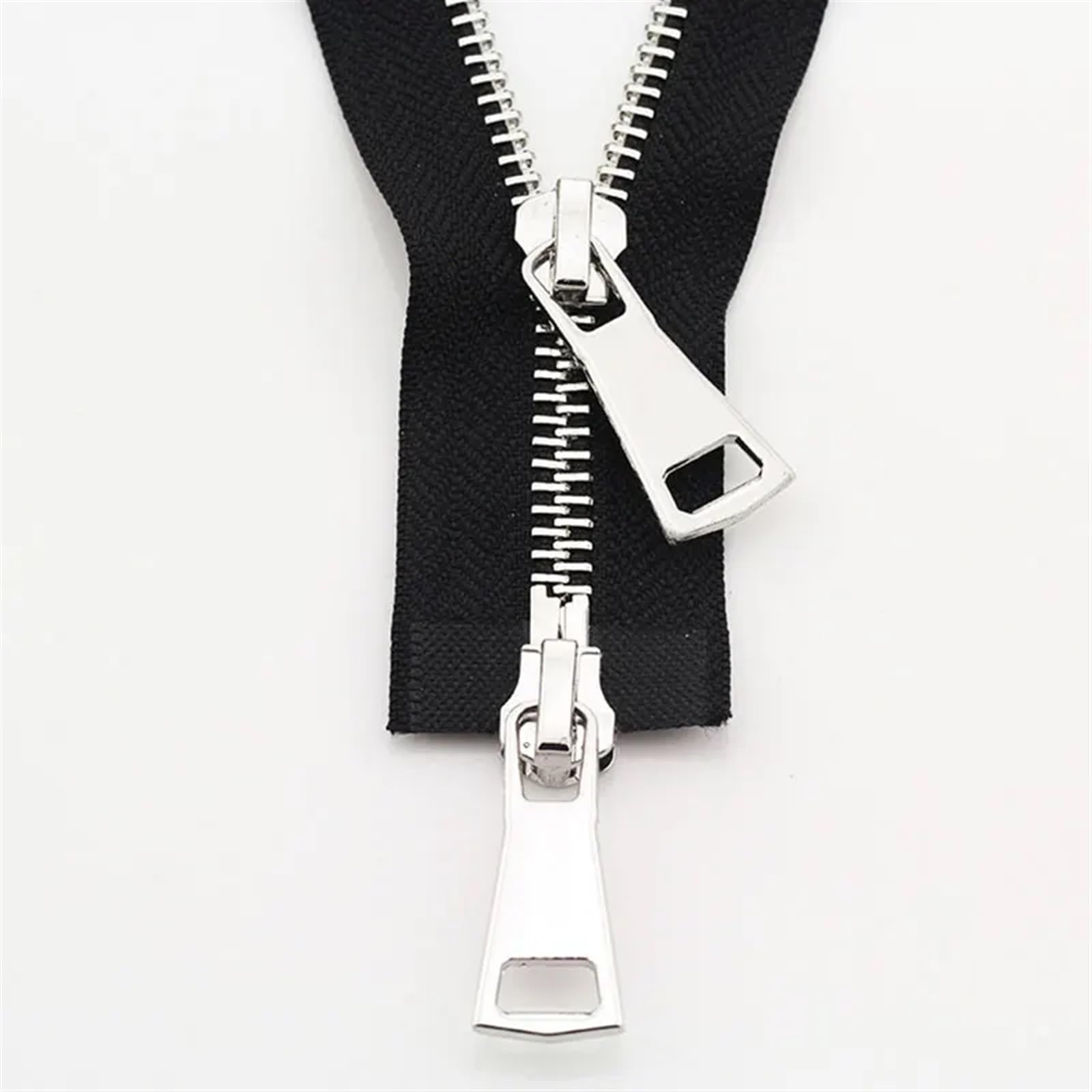 AOEGBY Zips Clothing Garments 70/90cm Jacket Metal Zipper Double Slider Two-Way Zip DIY Clothing Garment Zipper Replacement Handmade Supplies Two-Way Zip (Color : Black, Size : 70 cm)