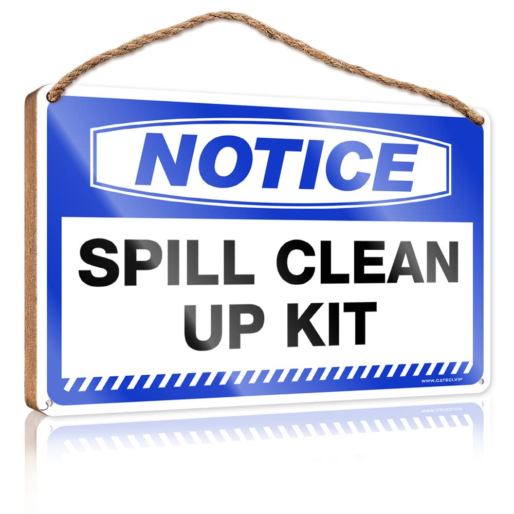 DTHA Decorative Hanging Sign Notice Spill Clean Up Kit Wooden Sign Home Decor Farmhouse Hippie Decor(15X28CM)