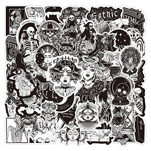 100 PCS Goth Stickers for Adults,Waterproof Horror Stickers for Laptop / Smart Phone / Water Bottle / Skateboard / Guitar, Witchy Sticker Packs for Adults, Cool Stickers Emo Accessories