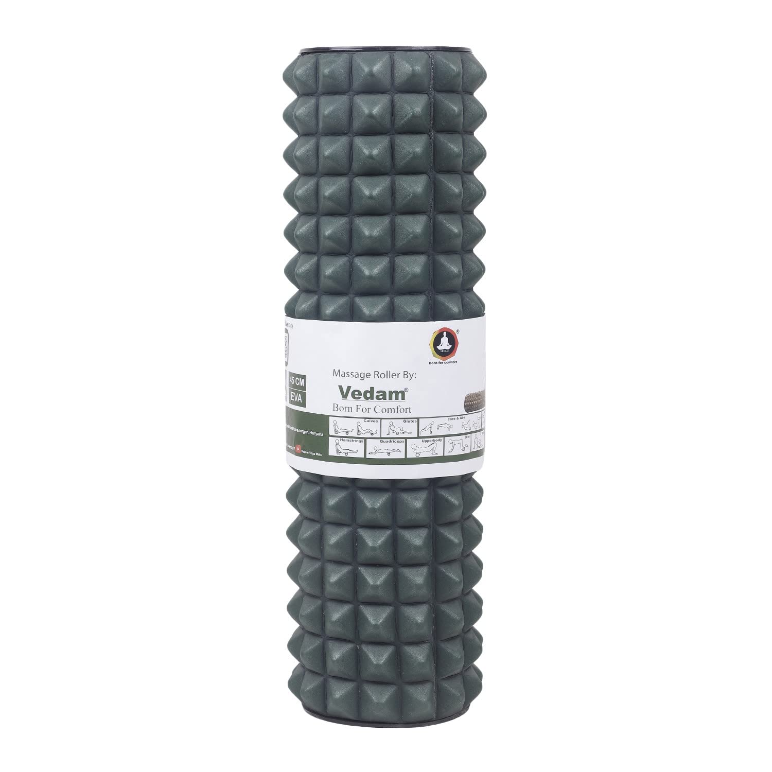 Vedam Foam Roller for Exercise, Fitness, Back Pain, Deep Tissue Massage, and Physiotherapy (Dark Green)-image-26