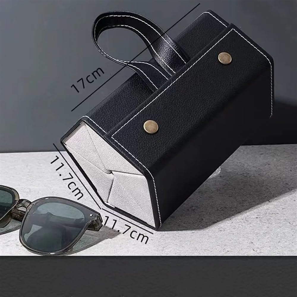 Custodia per occhiali portatile in pelle PU 5 paia di occhiali da sole scatola portaoggetti per occhiali da vista interruttore magnetico borsa PU