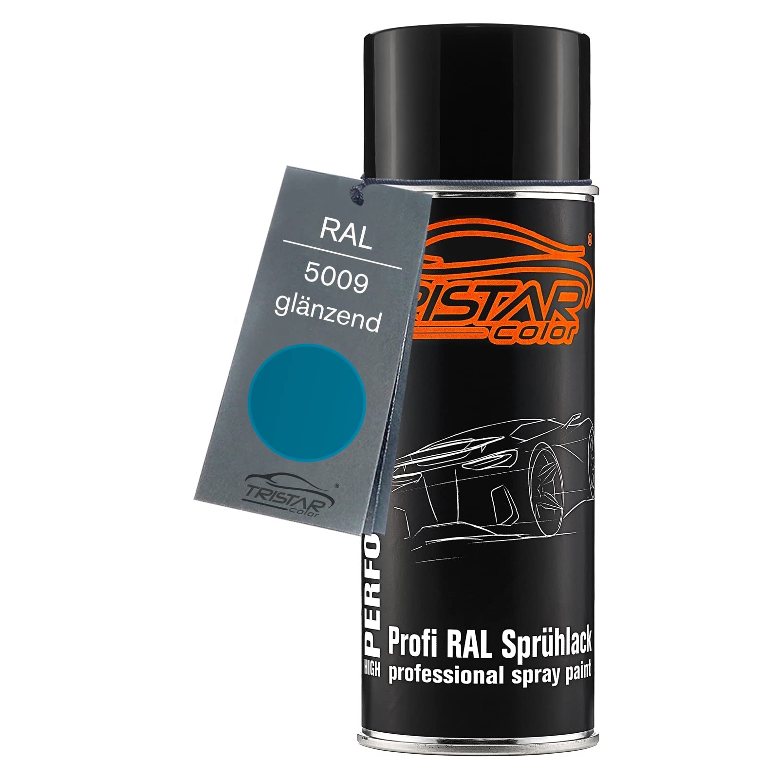 Tristarcolor Azurblau Ral 5009 Spray Can 400 Ml Glossy Quick-Drying