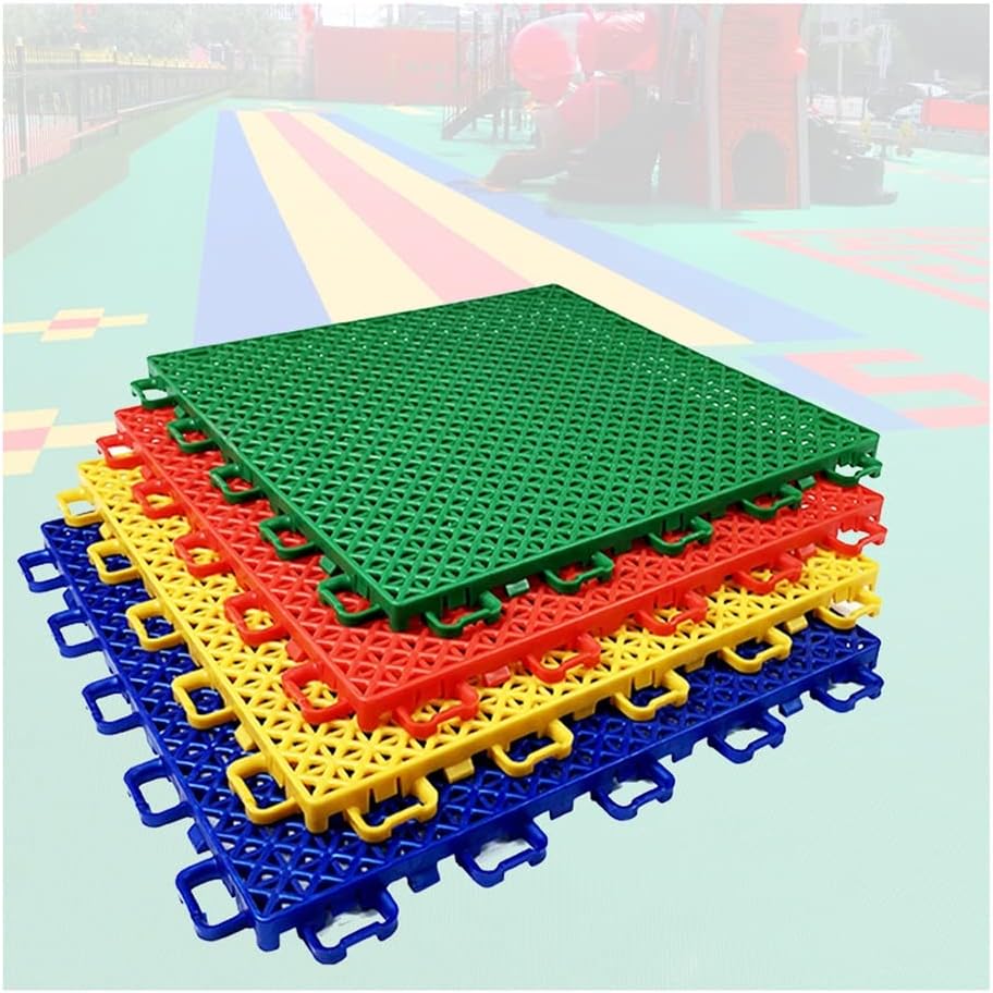 Floor Tiles Kindergarten Modular Interlocking Sports Floor Tiles, Outdoor Non-Slip wear-Resistant Sports Floor, Colorful Plastic Puzzle Floor,Blue-10PCS