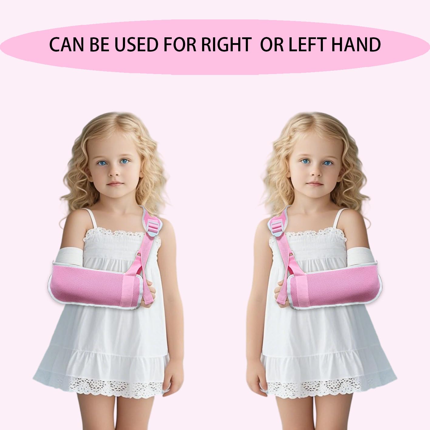 Adjustable Children's Arm Sling - Breathable Mesh Shoulder Stabilizer for Wrist/Elbow/Shoulder Injuries. This elbow support sling offers support for wrists, elbows, and shoulders and is suitable for both the left and right arms. (Large)