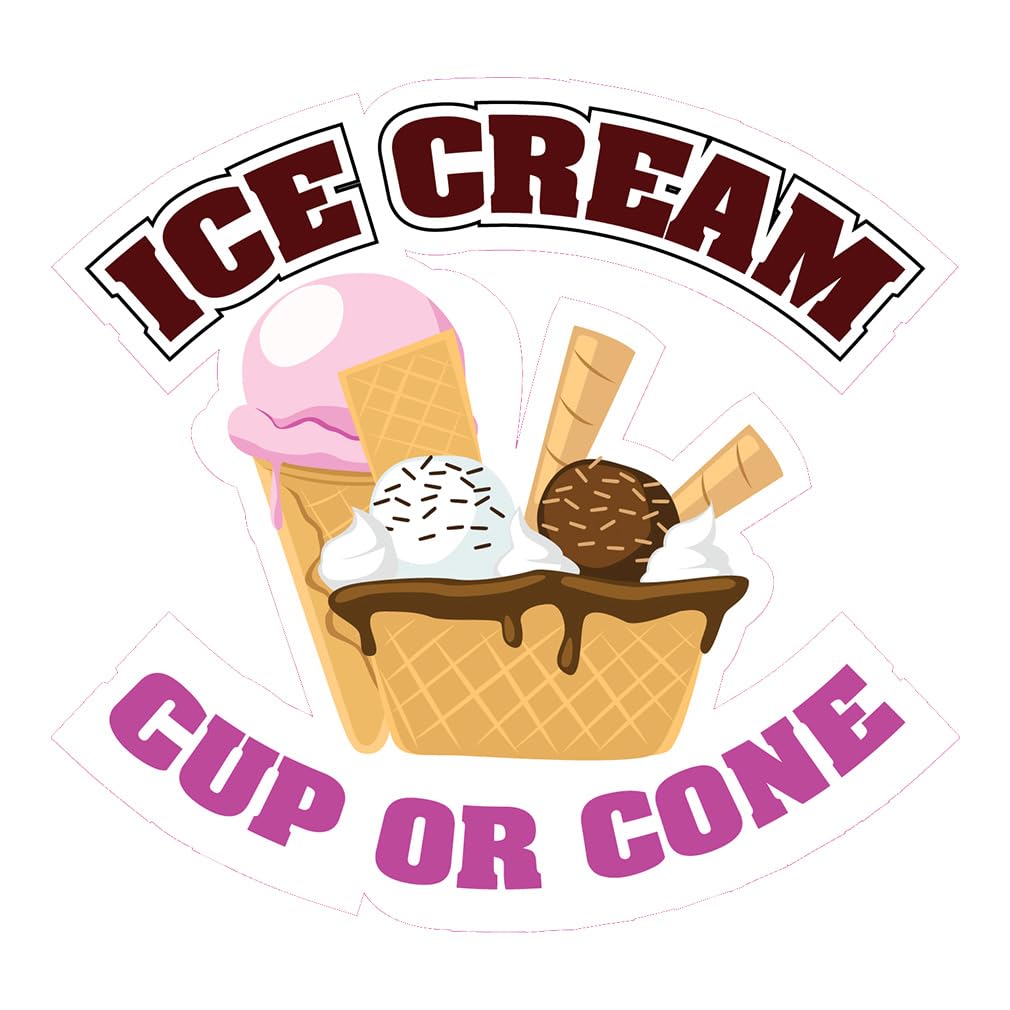 Custom Food Truck Decals Ice Cream Cup Or Cone Food and Beverage Concession Concession Sign 10 in on Longest Side Design Only