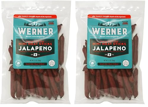Miniatura 4 de Werner Snacks gourmet de carne mini palitos de carne de jalapeño 12 onzas fabricados en los Estados Unidos bolsa resellable de palitos de carne