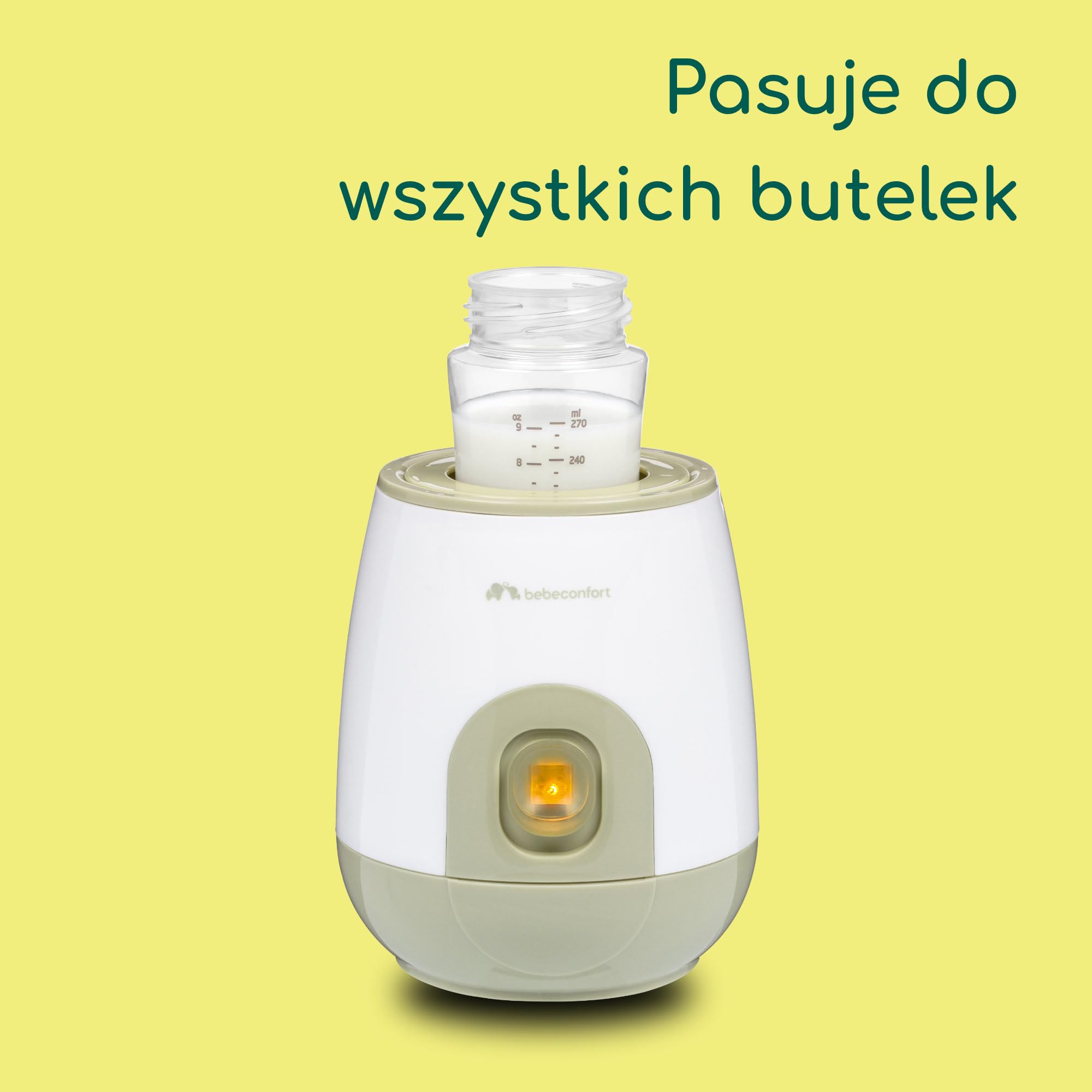 Bebeconfort Elektryczny Podgrzewacz do Butelek, Podgrzewacz do Butelek dla Niemowląt, Szybkie Podgrzewanie, Łatwy w U Wżyciu, Biały i Zielony