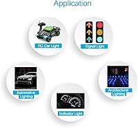 Vista 5 de [Cable UL] Chanzon 120 piezas (6 colores x 20 piezas) 12 V 0.197 in luces de diodo LED de 7.9 pulgadas de alambre UL surtido precableado