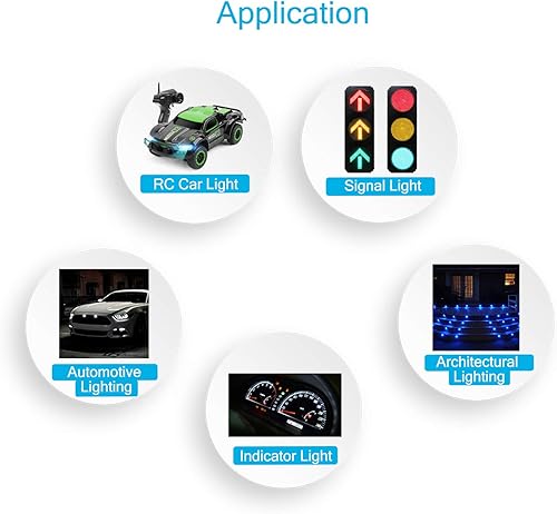 Miniatura 5 de Cable UL Chanzon 120 piezas (6 colores x 20 piezas) 12 V 0.197 in luces de diodo LED de 7.9 pulgadas de alambre UL surtido precableado (lente
