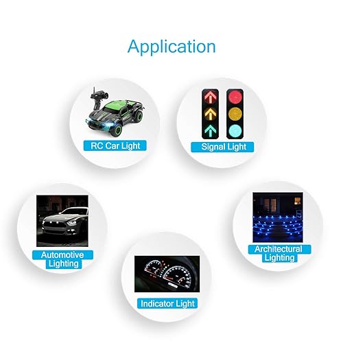 Miniatura 6 de Chanzon 10 luces LED de diodo piloto de 0.197 in (5 colores x 2 lentes redondas esmeriladas difusas, con montaje en panel de 0.315 in, 12 V,