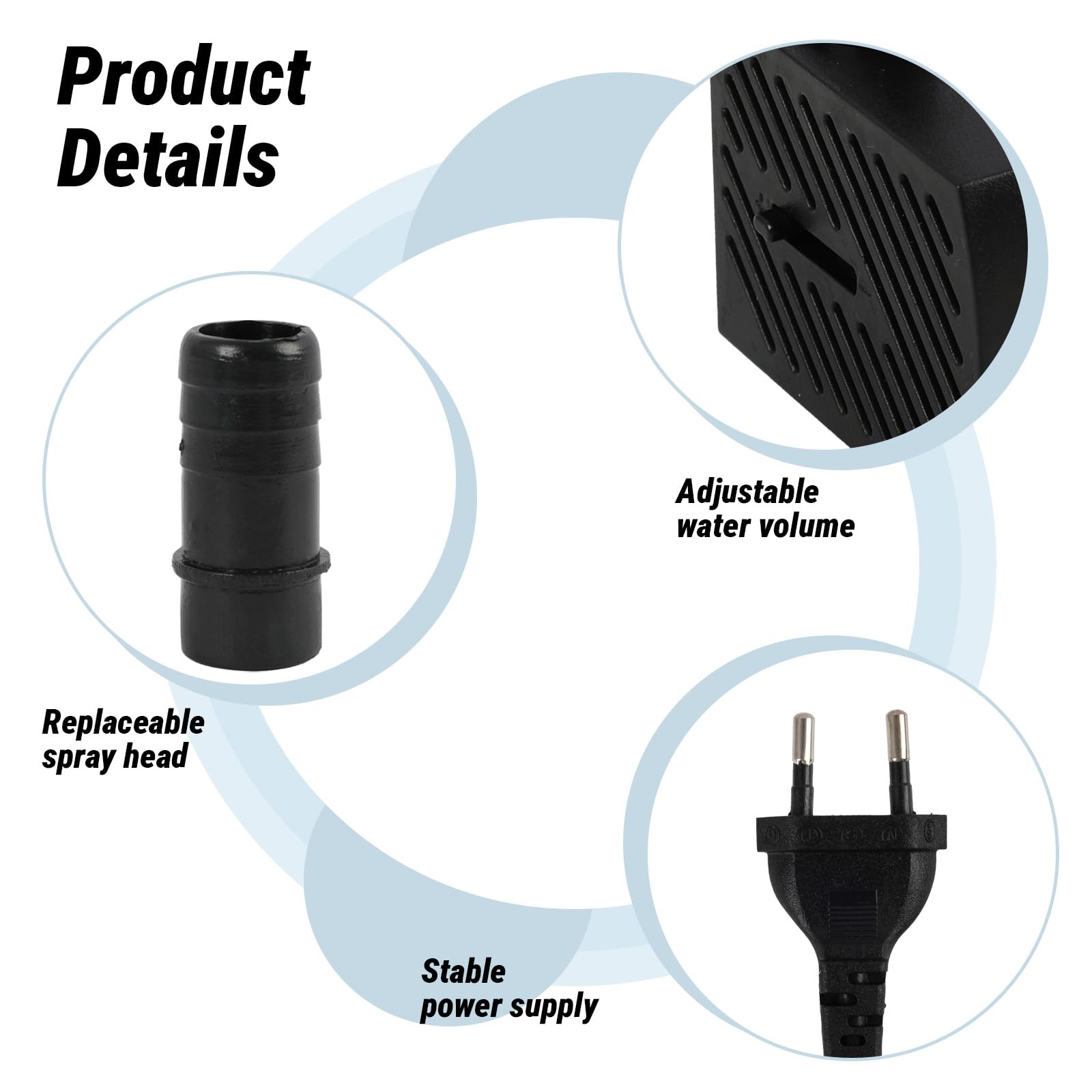 2 Piezas Mini Bomba de Agua 5W 350 L/h, Bomba de Agua Ultra Silenciosa, 2 Boquillas, Alta Carrera para Acuarios, Estanques, Fuentes, Jardines Acuáticos, Hidroponía, Montaje Vertical y Panel, Compacta — view 3