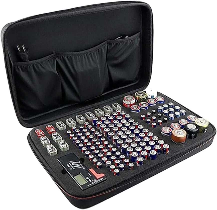 EVA Travel Case Pouch for 9V Battery Flat, AAA Batteries, AA C and D Batteries