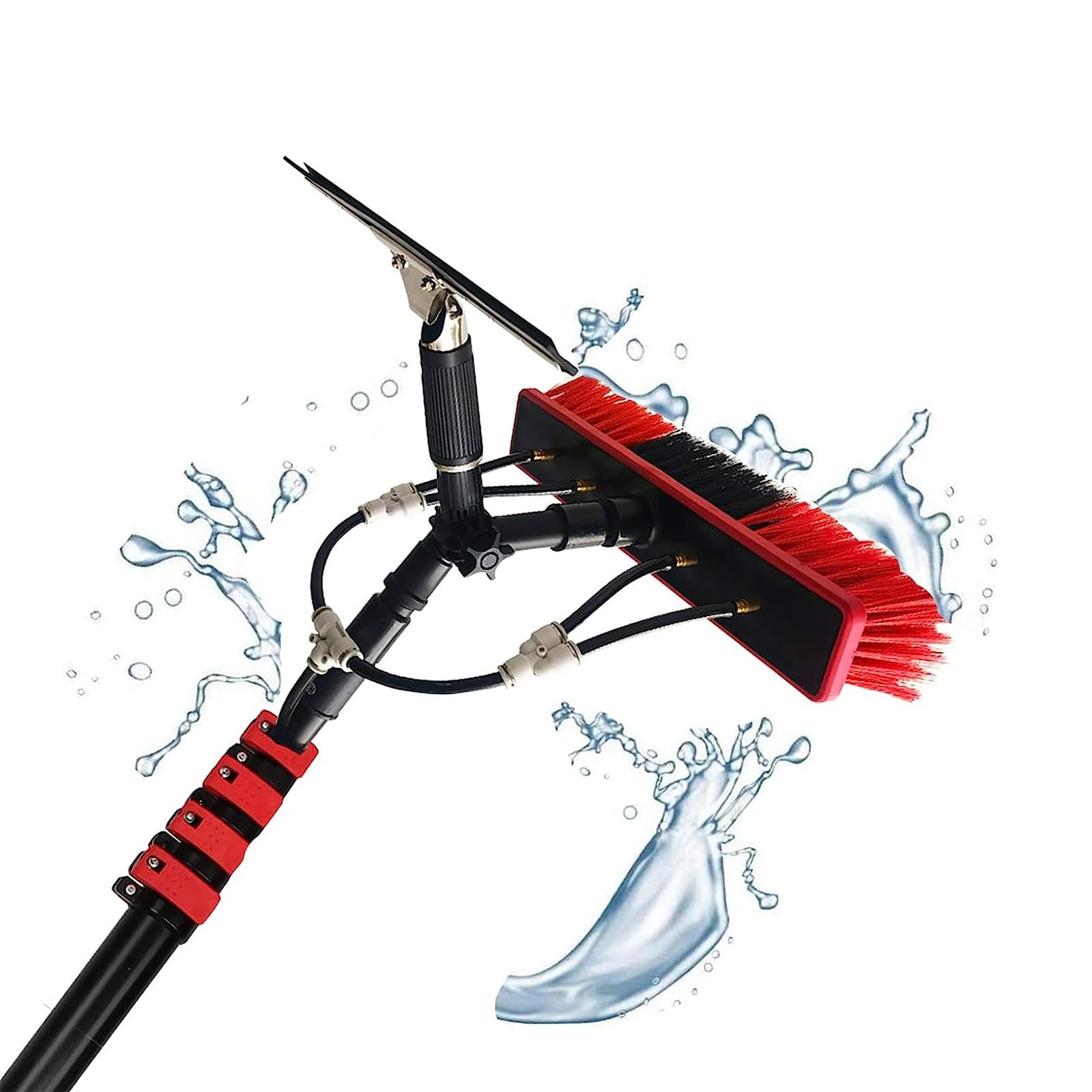 Aioneer Water Fed Window Cleaning Pole Conservatory Solar Panel High Reach Telesextendable Extended Brush Equipment Hose Fed Kit Solar Panel Cleaning Pole/5.4M/17.7Ft-55cm Brush -12M/39FT