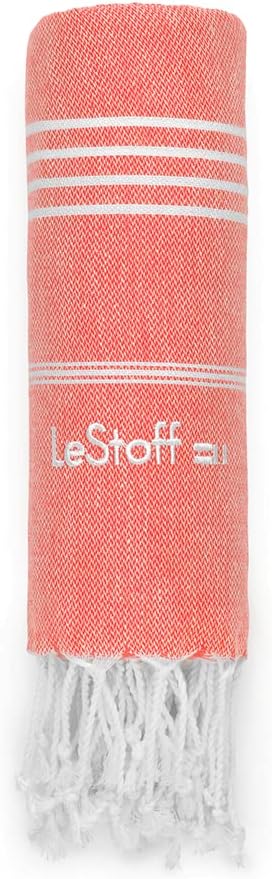 LeStoff Turkish Beach Towel 100% Organic Cotton Prewashed 38"x71" Soft Highly Absorbent Quick Drying Beach Pool Bath Yoga Gym Sauna Travel SPA Eco-Friendly Blanket Fouta Peshtemal - (Turquoise)