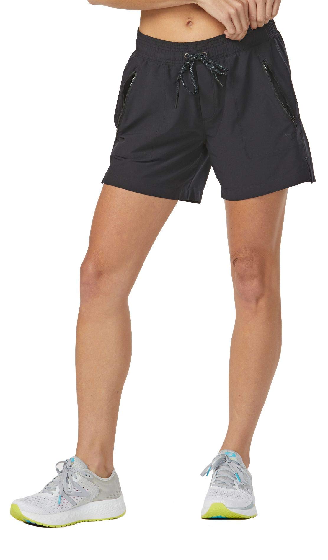 KORSA Women's 5-inch Athletic Workout Shorts with Zipper Front Pockets for Running, Yoga, Gym | Chal