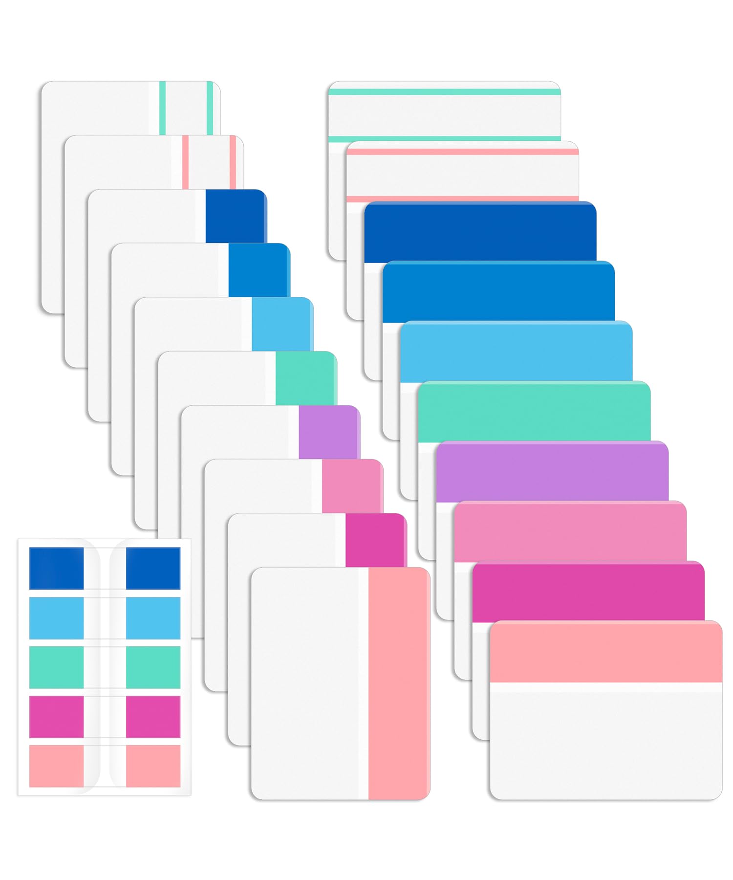 Mr. Pen- Sticky Index Tabs, 500 Pcs, 21 Sets, Colorful Sticky Tabs for Notebooks, Page Markers, Page Tabs for Binders, Page Tabs Sticky Tabs for Books