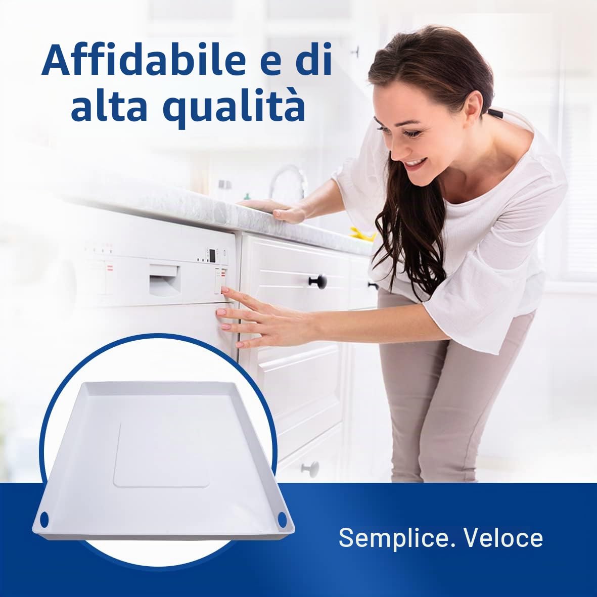 VIOKS Vasca di raccolta in plastica, 665 x 665 x 60 mm, con scarico, vasca di raccolta dell'acqua