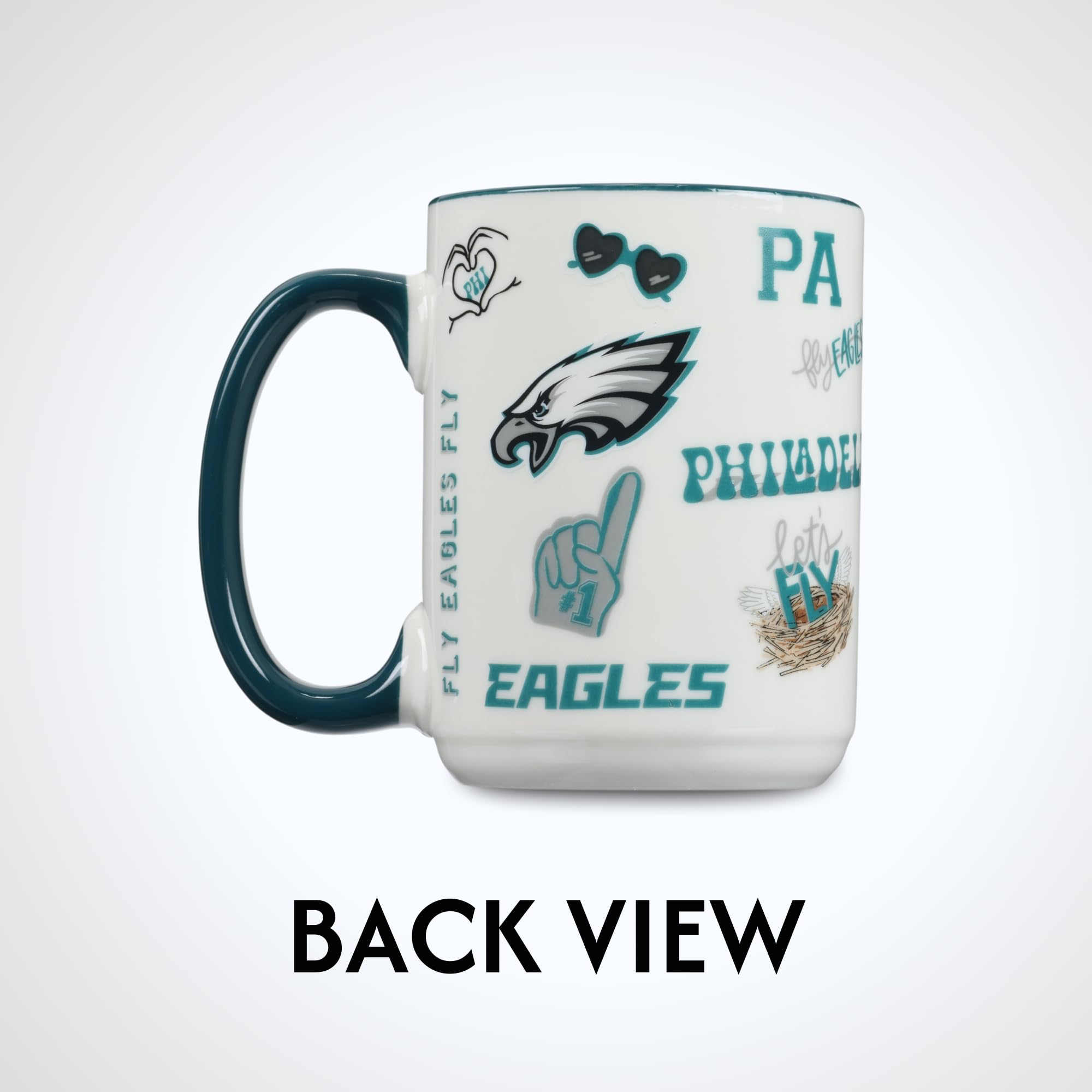 The Memory Company Taza de cerámica con licencia oficial de la NFL de 15 onzas, taza de café perfecta para los fanáticos del fútbol americano
