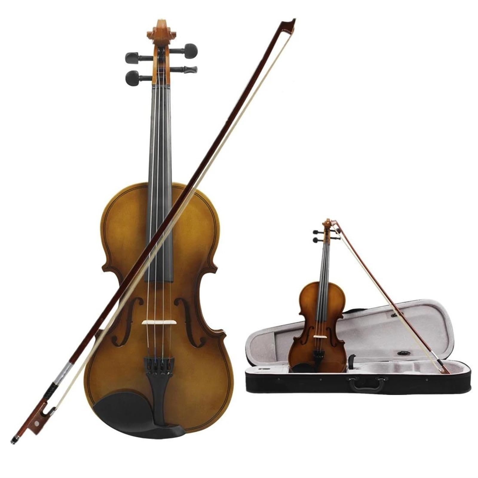 Zestaw skrzypiec Skrzypce akustyczne 4/4 w stylu retro z futerałem i kokardą Akcesoria do instrumentów muzycznych