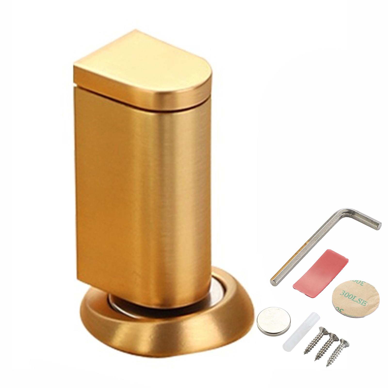 Yhplxyuus Brushed Gold Floor Mounted Door Stop Anticollision Door Stoppers Adjustable Bedroom Stop Wall Protector Accessories Strong Stoppers