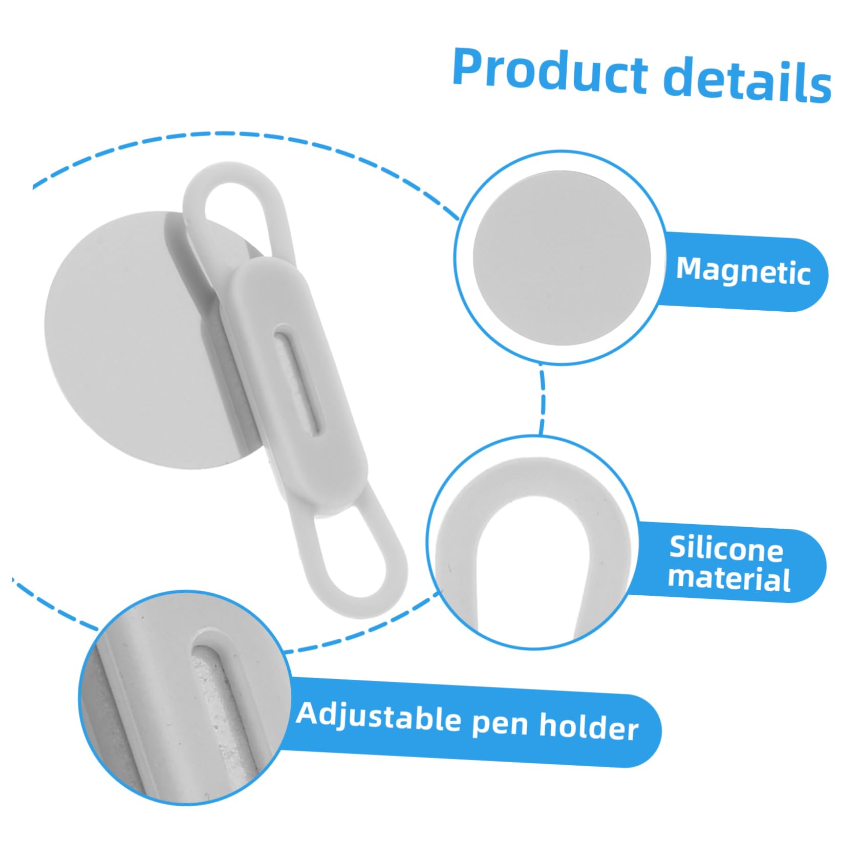 VILLCASE 4juegos Portalápices Magnético Ajustable De Silicona Para Pizarra y Refrigerador De Soportes De Escritura Organizador De Bolígrafos y Lápices Accesorio De Oficina y Aula