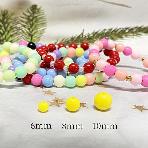 Miniatura 2 de Cuentas redondas de acrílico pastel, cuentas espaciadoras de plástico de color caramelo para bricolaje, collares, pulseras, aretes, joyería