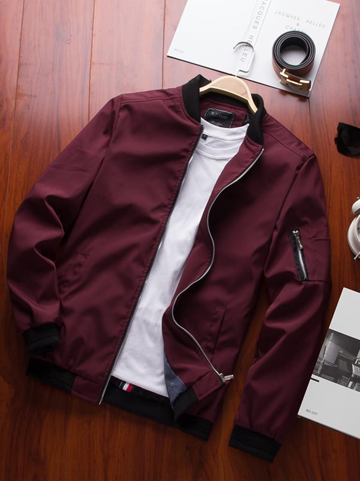 Jinsha Homme ExtéRieur Printemps-Automne Casual Classique Veste-Jacket Mode Pilote Bomber Léger Coupe - Vent Mince Cargo Veste De Baseball ete Blouson Polyester Softshell Veste Sport Veste Homme
