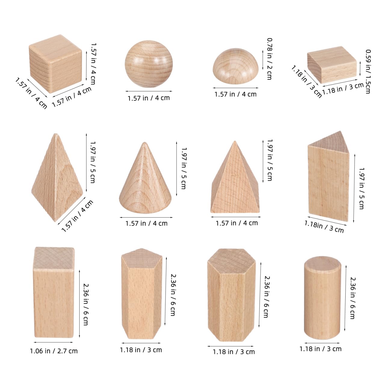 UPKOCH Geometrische Körper Aus Holz 3D Formen Lernspielzeug Ab 3 Jahre Form-Matching-Spielzeug Für Grundschule Mathematisches Hilfsmittel Für Hand-Auge-Koordination Und Logisches Denken