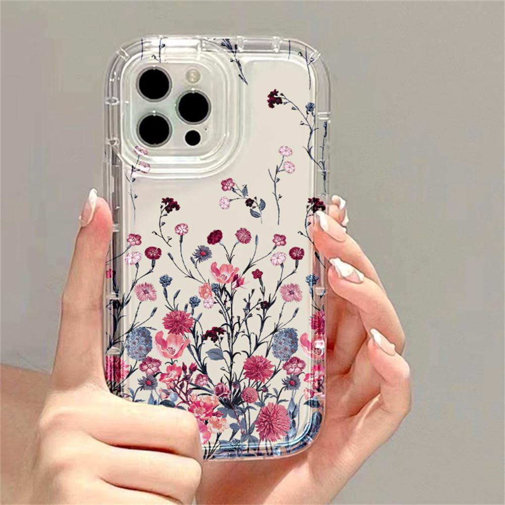 Coque iPhone à fleurs carrées antichoc avec angles renforcés LVTFCO - 6