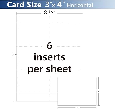 Customizable Name Badges Insert,3x4 Inch Horizontal,White Printable Name Tag Insert Refills for Name Tag Holder,Laser/Inkjet Printable,300 Total Badges Insert(No Clip)