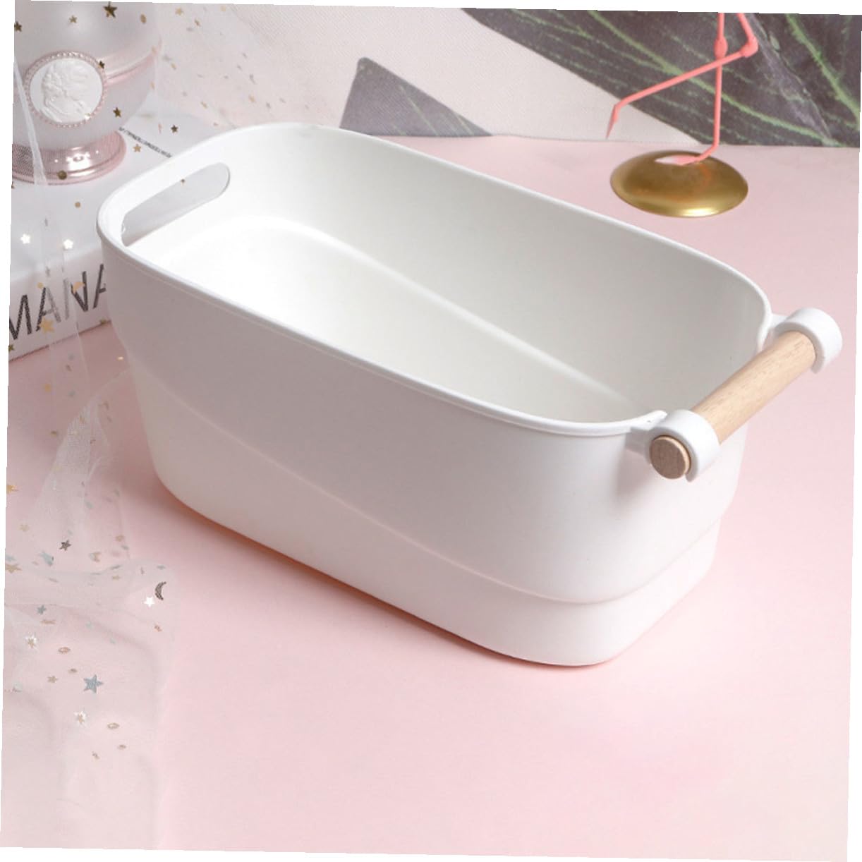 Homoyoyo Ciotola Per Ammollo Mani Manicure in Pp Riciclabile Bianca, Accessorio Salone Bellezza Per Cura Unghie Professionale e Uso Domestico