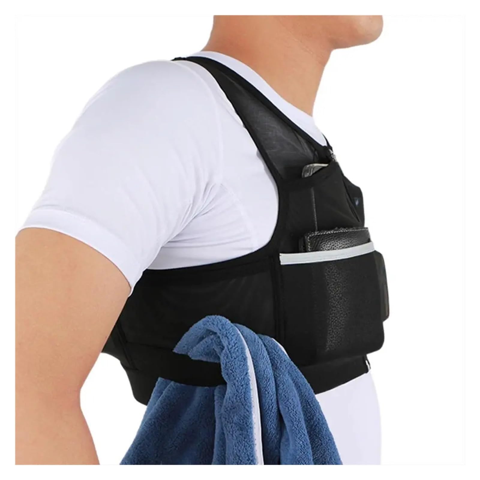 Chaleco de hidratación para correr, gran capacidad, reflectante, transpirable, bolsa de almacenamiento para hombres y mujeres, ideal para entrenamiento de maratón y ejercicio