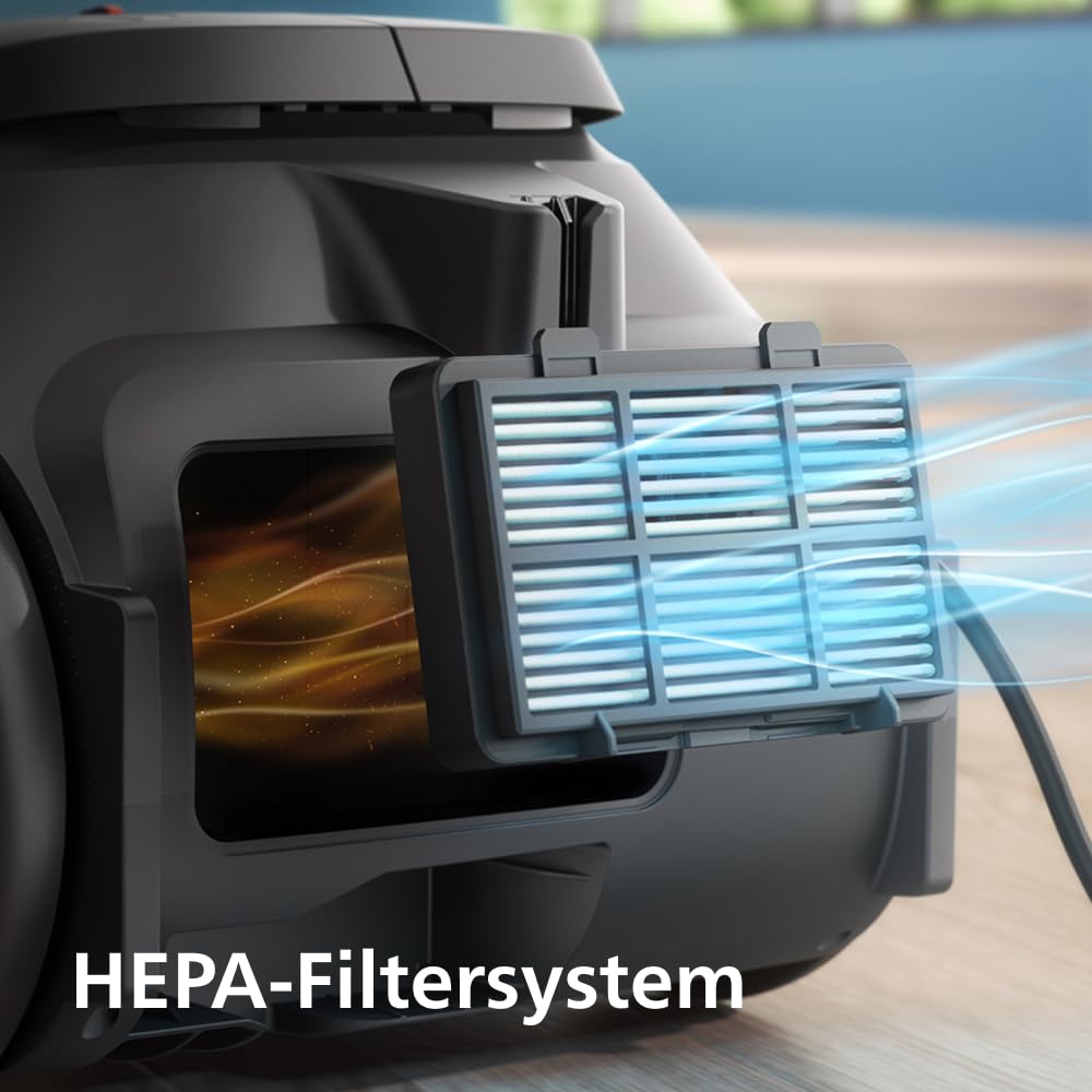 PHILIPS Series 2000 Bodenstaubsauger 800W HEPA-Filter 9m Reichweite XD2142/12
