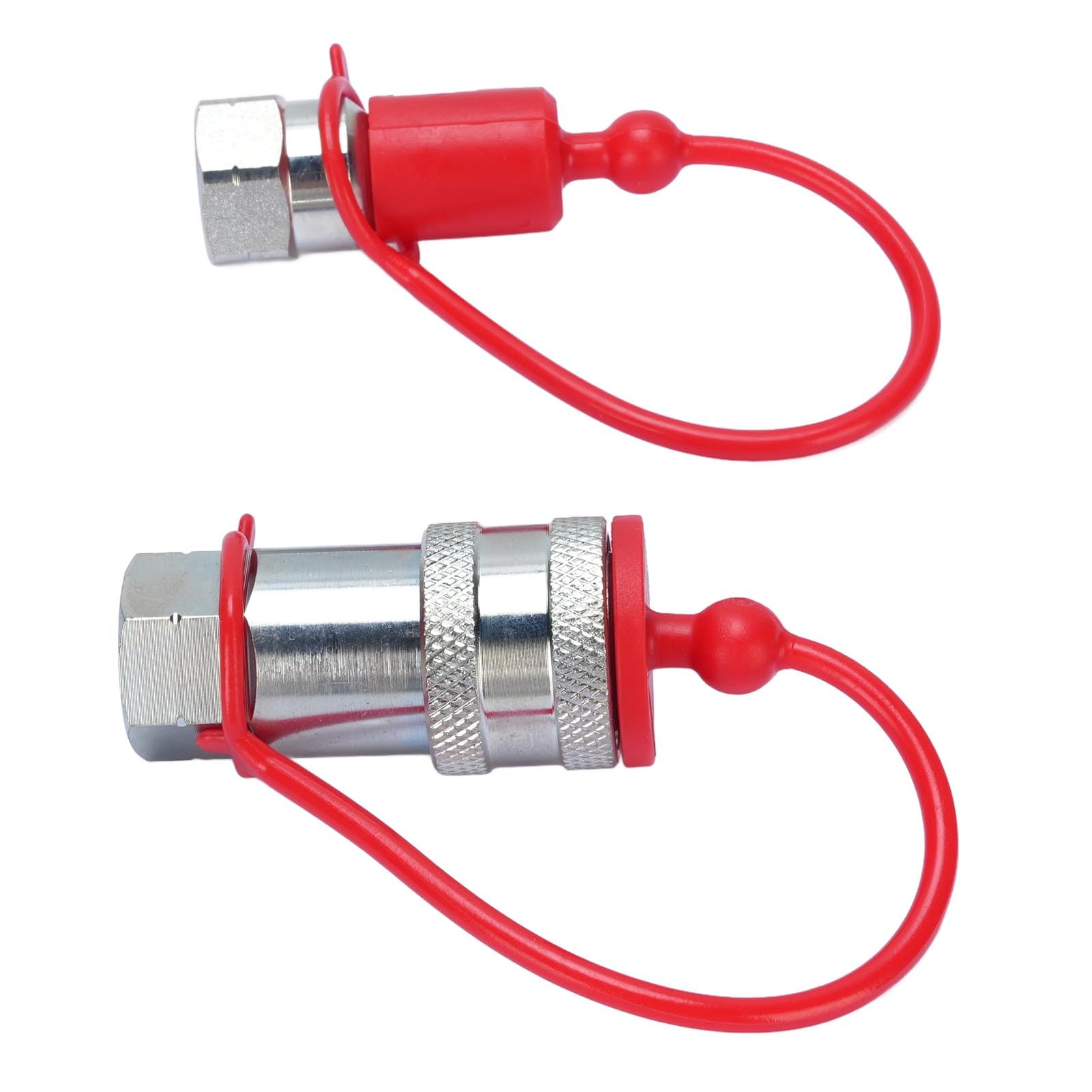 Annadue Ensemble de Coupleurs Hydrauliques à Connexion Rapide 1/4" NPT, Raccords Rapides Hydrauliques en Acier trempé ISO7241-A avec Capuchon Anti-poussière, Raccord Rapide Hydraulique pour