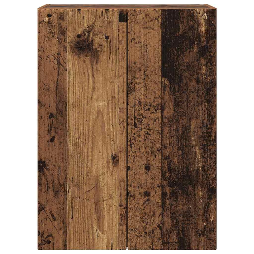 Porta TV da Parete Legno Multistrato Vecchio 59,5x31x80 cm | Mobiletto sospeso salvaspazio per soggiorno e salotto, ideale per riporre dispositivi multimediali e accessori.