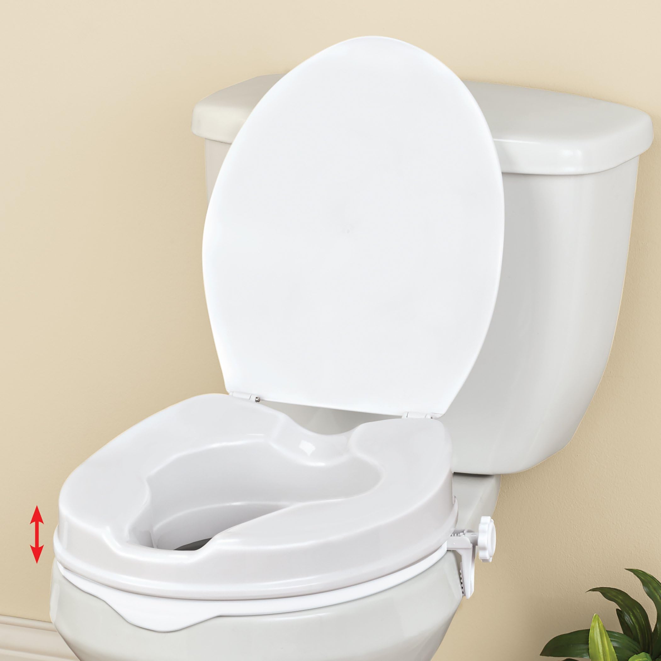 Collections Etc 4-inch Lightweight Toilet Seat Riser with Lid
