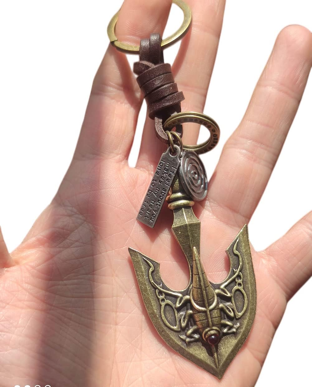 MYAROMA FINDINGS JoJo Adventure Arrow Head Keychain Antique Bronze Styling Leather Keychains