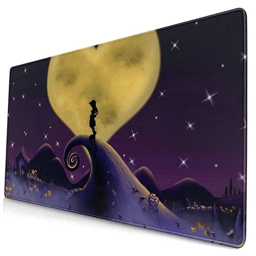 Kingdom Hearts Japanese Anime Style Large Gaming Mouse Pad Desk Mat Long Non-Slip Rubber Stitched Edges Mice Pads 15.8x29.5 in