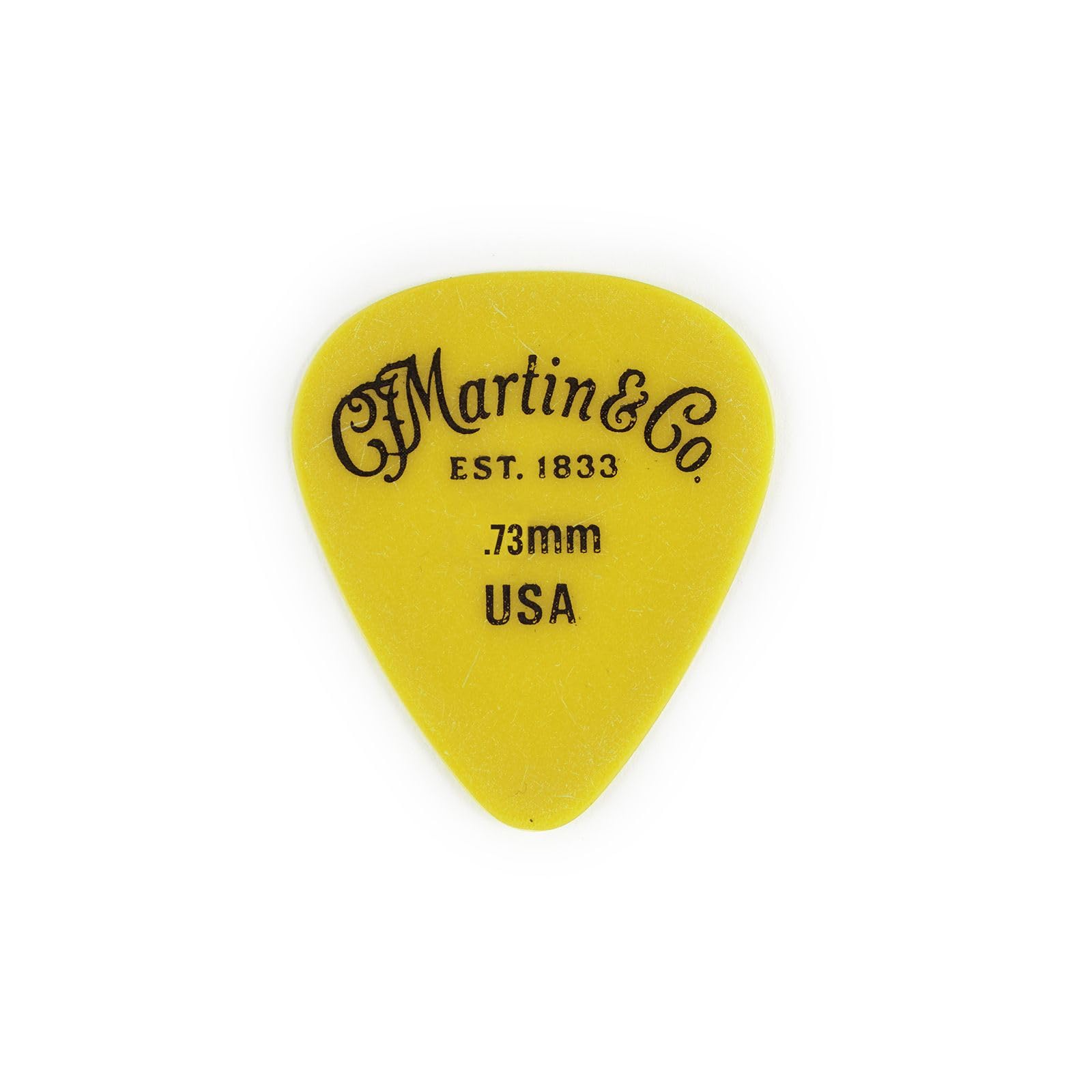 MARTIN Guitar Picks - Delrin .73 Yellow Plectrum - Pack 12 (18A0154)