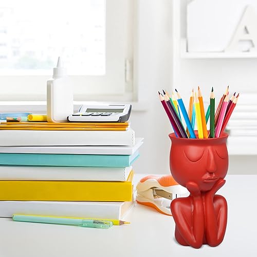 Miniatura 10 de WAONIQ Macetas de cara, maceta de cabeza, macetas de cabeza de resina, macetas para suculentas, soporte para lápices de flores, macetas de