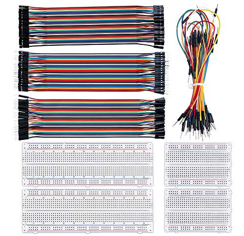 IZOKEE Breadboards Kit: 2pcs 830 & 400 Puntos Tablero de Pruebas con Cables de Puente Hembra-Hembra/Macho-Macho/Macho-Hembra y Cables Flexibles M-M para Arduino
