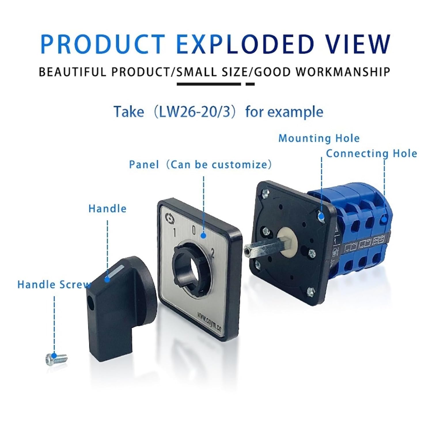 LW26-25 Series YMW26 25A 690V Silver Changeover Cam Switch 1-8 Pol