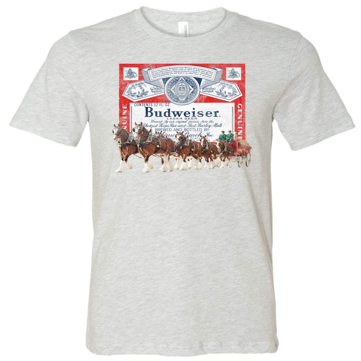 Budweiser Clydesdale Logo T-Shirt Small Grey : Amazon.ca: Clothing, Shoes \u0026  Accessories