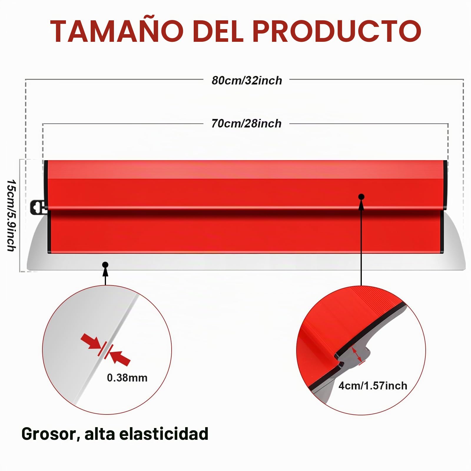 DEKEonesEspátula de alisado de 80 cm, espátula de acero inoxidable para alisar paneles de yeso para áreas de trabajo grandes, herramienta de construcción